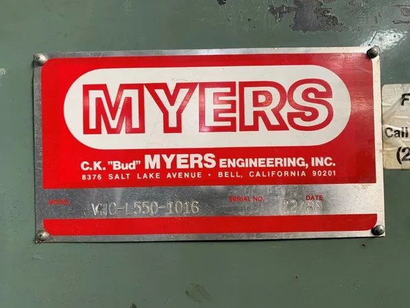 MYERS Dual Shaft Vacuum Mixer, Model VHC-L550-1016 - VHC-L550