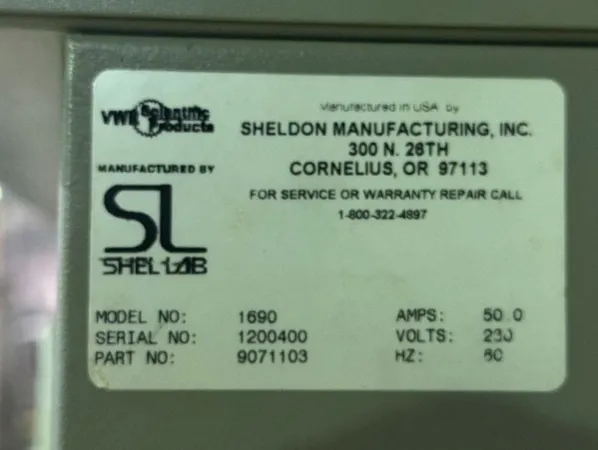 SHELDON MFG INCUBATOR