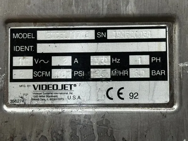 VIDEOJET EXCEL SERIES 170 CODER - EXCEL SERIES 170