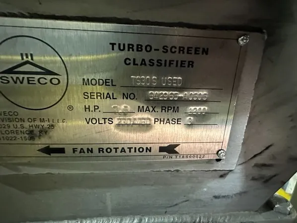 30" Sweco Turbo-Screen Classifier, Model TS-30, S/S, 7.5 HP
