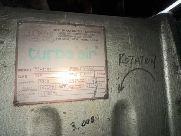 700 HP Joy Centrifugal Turbo- Air Air Compressor, Model TA-30